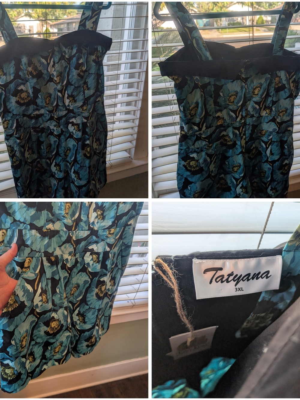 Tatyana Teal Floral Romper